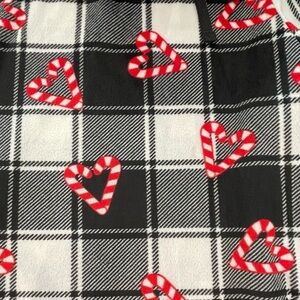 Briefly Stated Women's Candy Cane Hearts Buffalo Plaid Cuffed Sleep Pants